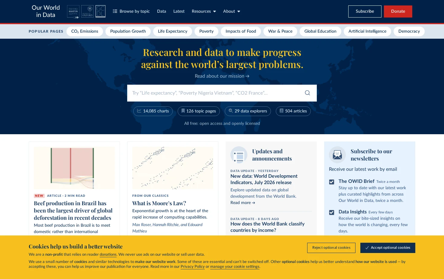 Our World in Data 页面快照